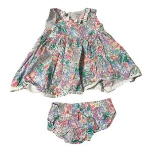 Crown & Ivy baby 12month Floral Rabbit Dress with Matching Bloomer